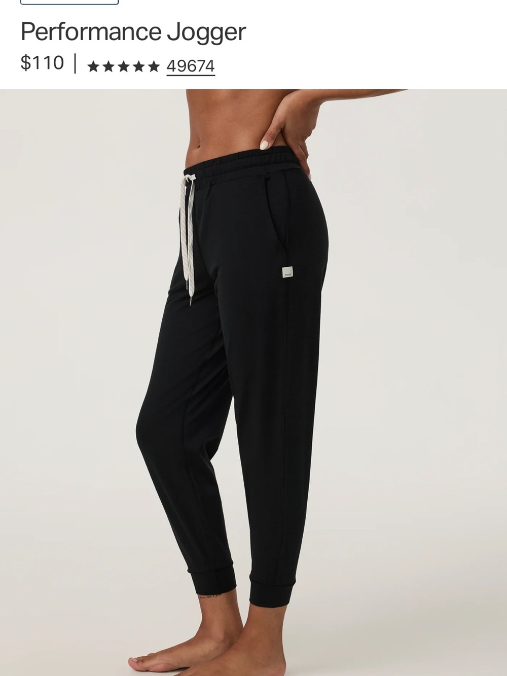 Vuori Black Performance Jogger Pants